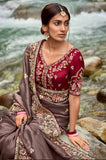 Elegant sari taupe Sheela