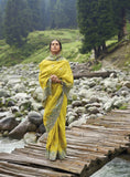 Elégant sari jaune citron Srividhya