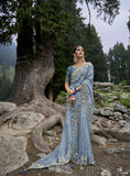 Elegant sari bleu Salima