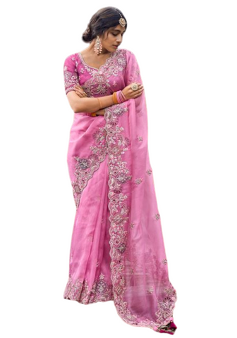Elegant sari rose Soundarya