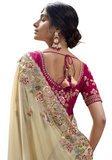 Beau sari beige Sreepriya
