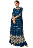 Anarkali salwar bleu sarcelle Mahanoor