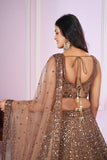 Lehenga sequin marron Albina