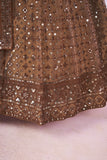 Lehenga sequin marron Albina