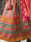 Lehenga mariée soie saumon Kanaga