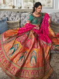 Lehenga royal soie rose Kayalvizhi