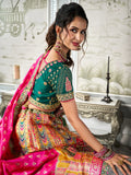 Lehenga royal soie rose Kayalvizhi