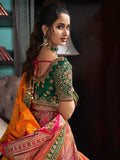 Sublime lehenga soie multicolore Kanchana