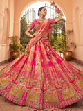 Lehenga mariée saumon et rose Rajwanti