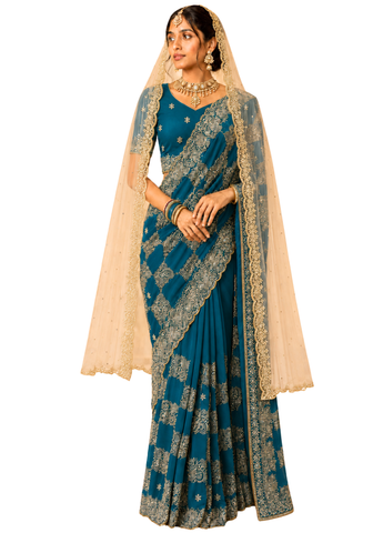 Beautiful trendy yellow orange Leena saree