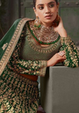 Lehenga mariée vert émeraude Mahjabeen