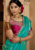 Sneha burgundy Banarasi silk saree