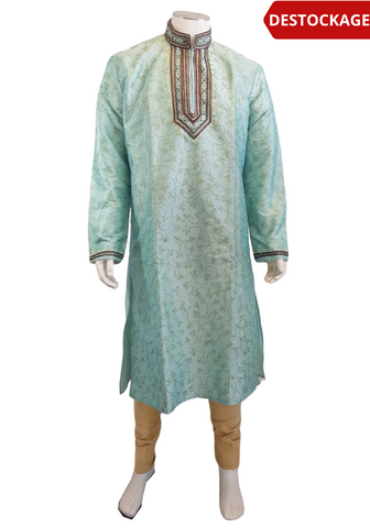 Kurta Homme Bleu clair Madhan - Taille 42