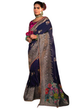 Sneha burgundy Banarasi silk saree