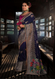 Sneha burgundy Banarasi silk saree
