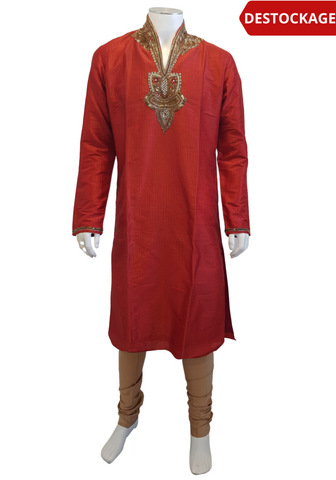 Kurta Indien Rouge Aasif - Taille 40