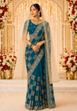 Beautiful trendy yellow orange Leena saree