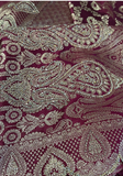 Détail bordure dorée et motifs paisley du sari Maharani Padmini