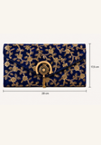 Pochette de soirée Neelam bleu royal avec broderies dorées