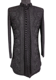 Ensemble sherwani noir Farhan veste longue et pantalon