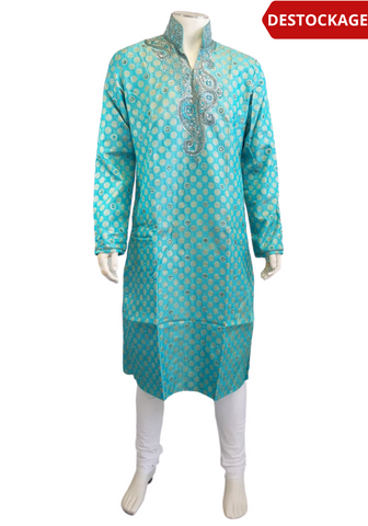 Ensemble kurta Homme Bleu Riyaz- Taille 40