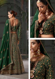 Lehenga mariée vert bouteille Mahanoor