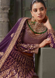 Lehenga mariée violet Mahjabeen