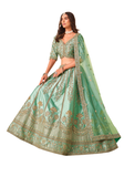 Jupe vert menthe broderies dorées lehenga indien