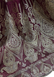 Détail bordure dorée et motifs paisley du sari Maharani Padmini