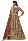 lehenga marron brodé mariage tenue indienne femme élégante