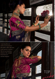 Sneha burgundy Banarasi silk saree