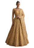 Lehenga nuptial beige doré Zaria