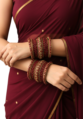 Bracelets Heera – Bordeaux - Lot pour 2 mains 