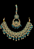 Parure Indienne vert canard Nahina – Bijoux Réception Mariage