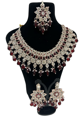 Parure Indienne bordeaux Suhaina