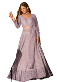 lehenga ishika lilas argenté brodé mariage