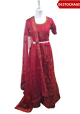 Lehenga prêt bordeaux Seema