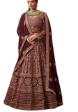 Lehenga mariée bordeaux Mahjabeen