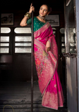 Sari mariage rose magenta Rajshree