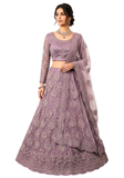 Lehenga Saesha - Mauve brodé - Narkis Fashion
