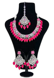 Parure bijou Indien rose fuchsia Sareeka