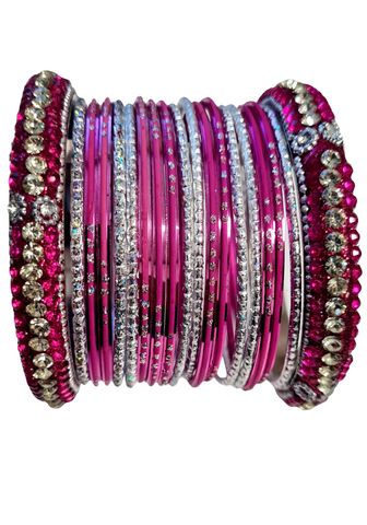 Bracelets Selena Rose Fuchsia & Argent