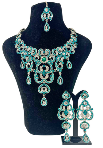 Parure Indienne Bleu argenté Mridula