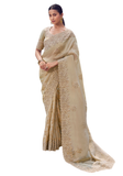 Sari Siraj – Élégance Beige Mariée - Narkis Fashion