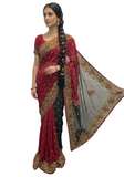 sari rouge noir mariage femme
