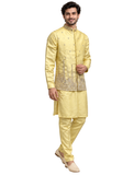 Ensemble homme Haldi Zayan jaune et argenté 3 pièces