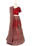 Beau lehenga mariage rouge Manisha