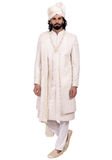 sherwani Shahjahan ivoire – tenue de mariage indienne homme avec broderies