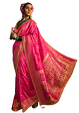 Sneha burgundy Banarasi silk saree