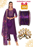 Coffret Salwar Prune – Indianbox Lavya